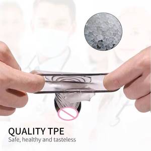 Vente chaude de qualité alimentaire TPE avec vibrateur stimulateur de Clitoris préservatif réutilisable jouets sexuels pour l'éjaculation retardée du pénis - Product Image 3