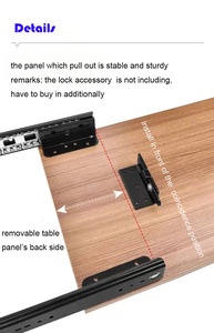 <span class=keywords><strong>Rail</strong></span> coulissant de fenêtre en <span class=keywords><strong>baie</strong></span> robuste pour bureau à tiroir dissimulé - Product Image 6