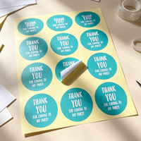 Etiquetas Adhesivas Redondas Personalizadas de Agradecimiento, Impresas en Papel Resistente al Agua para Cajas de Regalo, Recuerdos de Fiesta y Sellado de Empaques
