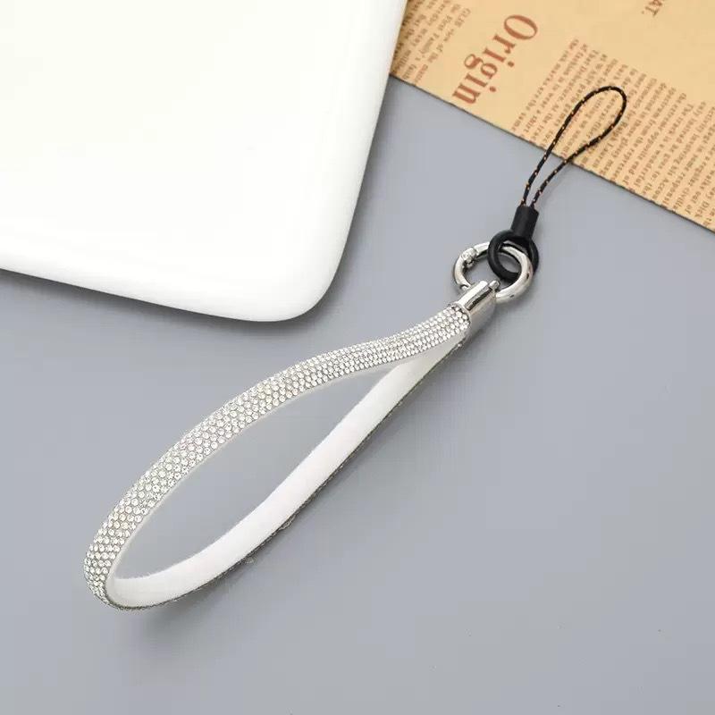 โซ่โทรศัพท์ประดับเพชรสีขาว