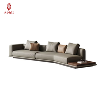 Canapé modulaire en cuir véritable Horizon pour salon - Design moderne et luxueux, taille personnalisable