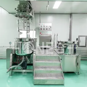 Paslanmaz çelik losyon yapma makinesi vakum homojenleştirici emülgatör mikser kozmetik krem karıştırma makinesi