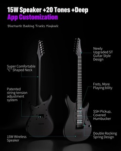 Guitare électrique <span class=keywords><strong>Enya</strong></span> Inspire 39 pouces, fibre de carbone intelligente, 6 cordes, micros S-S-H, haut-parleur sans fil 15W, 20 tonalités distinctes intégrées - Product Image 2