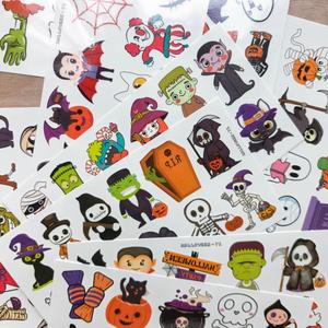 Nouveaux Tatouages Temporaires d'Halloween 2026 pour Enfants – Autocollants Colorés Écologiques et Imperméables (8 Feuilles) pour Fêtes et Art Corporel - Product Image 5