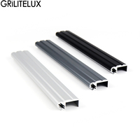 Bande lumineuse LED à clipser sur le côté, 45 degrés, en alliage d'aluminium anodisé, forme en U, 25 mm, 18 mm, pour armoire de cuisine, placard, panneau en bois