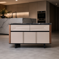 Table console moderne haut de gamme en marbre pour salon et salle à manger, fabriquée à la main en Italie, avec armoire de rangement personnalisée de grande capacité