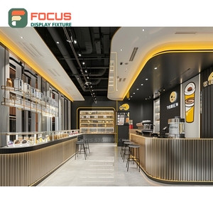 Vitrine à café minimaliste, finition noir mat, espace de présentation pour bouteilles de sirop, armoire de présentation pour café - Product Image 5