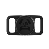 Housse de support d'étiquette d'air souple en silicone imperméable pour chiens et chats Accessoires de collier pour animaux de compagnie et support d'étiquette d'air pour collier de chien