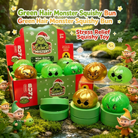 Jouet sensoriel anti-stress en forme de boulette style Grinch pour Halloween, en TPR, à rebond lent, pour les 14 ans et plus