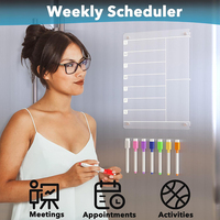 Tableau de planification hebdomadaire magnétique en PVC écologique personnalisé pour réunions, rendez-vous, activités, avec surface effaçable