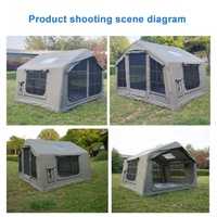 Tente gonflable familiale pour glamping 8m² en tissu Oxford 600D, installation facile avec pompe et fenêtre de toit