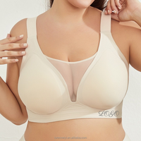 Soutien-gorge sans coutures pour femmes, à couvrance totale, push-up, grande taille, légèrement rembourré avec coussinets amovibles, bretelles larges réglables, en maille