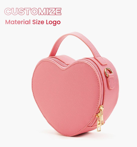 Sac à main pour femme unique en forme de cœur, logo personnalisé, motif en similicuir, portefeuille, sac bandoulière pour femme, sac à main mignon pour femme - Product Image 1