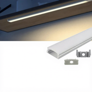 Profilé en aluminium LED 0,5 m, 2-30 pièces, diffuseur, support, forme en <span class=keywords><strong>U</strong></span>, noir/argent, <span class=keywords><strong>barre</strong></span> lumineuse linéaire, éclairage de plafond, mur, coin - Product Image 1