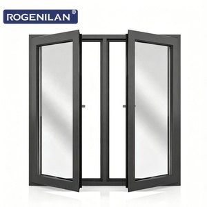 Fenêtres en aluminium Rogenilan avec moustiquaire, fenêtre en verre en alliage d'aluminium à rupture de pont thermique, fenêtre à battant en aluminium pour maison - Product Image 1