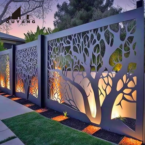 Custom <b>Decorative</b> Outdoor Laser Cut Metal Black Privacy Panels Garden Fencing <b>Screens</b> - Product Image 2