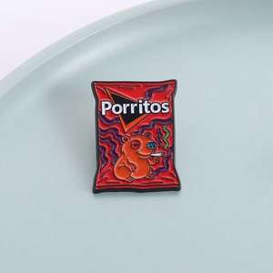 Pin de Esmalte con Diseño de Animales, Impresión UV, con Diseño de Nachos de Queso Porritos de Dibujos Animados, Regalo para Amigos - Product Image 2
