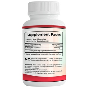 Capsules OEM n-acétyl-cystéine (<span class=keywords><strong>NAC</strong></span>) 600 Mg 60 Capsules de légumes Non-gm, Capsules sans Gluten supplément d'<span class=keywords><strong>acide</strong></span> <span class=keywords><strong>aminé</strong></span> l-cystéine - Product Image 3