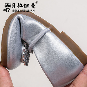 2025 primavera niñas elegante estilo francés pequeños zapatos de vestir de cuero de una sola capa punta cuadrada diamantes de imitación adornado suela blanda Ballet - Product Image 4