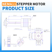 Moteur pas à pas linéaire RB Nema 11 de 28 mm, haute précision, vis à métaux TR5/TR6, course longue 300 mm, actionneur linéaire compact 12 V