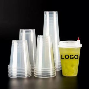 Vasos Desechables de Plástico PP Rígido de 16oz 500ml 90mm con Logotipo Personalizado para Bebidas Calientes/Frías, Café, Jugos, para Llevar, para Fiestas - Product Image 1