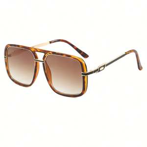 Gafas de Sol Personalizadas con Logotipo, Estilo Vintage 2025, para Hombre y Mujer, Montura Grande de Aleación, Protección UV400, Doble Puente, Diseño Cuadrado de Piloto, para Conducir - Product Image 3