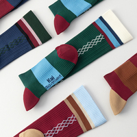 Chaussettes de compression de yoga - Longues, pour femmes et enfants, imprimé floqué bicolore contrastant avec protection anti-odeurs pour l'exercice