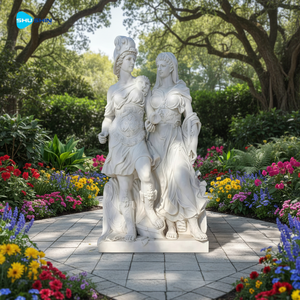 Escultura de Mármol de Dos Diosas Clásicas <span class=keywords><strong>Guerreras</strong></span> Griegas Antiguas, Tallada a Mano, Estatua Duradera para Jardines Exteriores y Áreas Públicas - Product Image 5