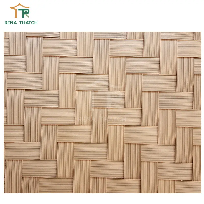 Synthetic Class A fire rated bamboo artificial weave rattan panels wall covering bamboo woven panels