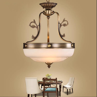 Plafonnier LED simple en cuivre à tête unique pour restaurant européen, chambre à coucher, bureau, jardin, escalier, balcon et couloir, éclairage en laiton