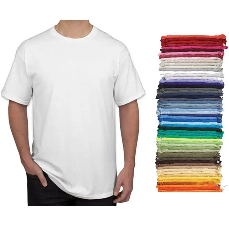 Trung Quốc Bán Buôn Cổ Điển Vòng Cổ Polyester Trống Trắng Đồng Bằng T Áo Sơ Mi Cho Nam Giới Cotton T-shirt