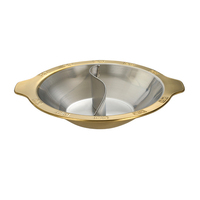 Haute qualité en acier inoxydable or jante soupe épicée marmites Double faveur Shabu marmites grande capacité marmites avec diviseur