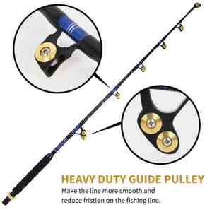 Caña de pesca de barco pesado de fibra de vidrio de alta calidad para caña de pescar recta y doblada, atún de mar profundo, caña de pescar de gran juego de agua salada - Product Image 2