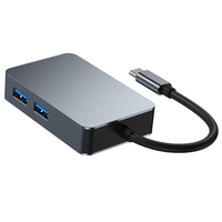 Hubs USB Portátiles 5 en 1 de Alta Calidad y Hub USB Multipuerto Tipo C de Aleación de Aluminio al por Mayor con 5 Puertos para Laptop