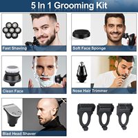 En stock 7D Multi 5 en 1 tondeuse électrique pour hommes USB Rechargeable étanche rotatif barbe nez rasoir tête chauve rasoir