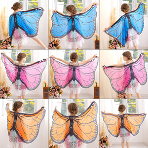 Enfants fille papillon ailes Cosplay Cape Cape Cape avec masques pour Dancewear - Product Image 4