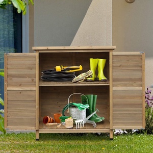 Abri de <span class=keywords><strong>rangement</strong></span> en bois massif, <span class=keywords><strong>armoire</strong></span> de <span class=keywords><strong>rangement</strong></span> à 2 portes, en bois de sapin massif, pour outils de <span class=keywords><strong>Garage</strong></span>, 2 pièces - Product Image 2