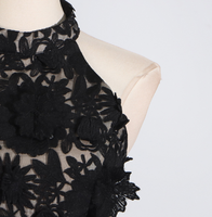 Ocstrade Design de mode 3D fleur femmes robes décontracté été O cou évider asymétrique maille volants tenue décontractée pour dames