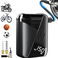 Electric Bike Tire Pump Max 150 PSI Rechargeable 1600 MAh Portable Mini Automatic Plastic Air Pump for Bicycle Motorcycle Tire