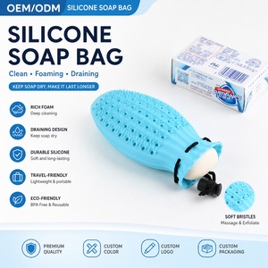 ถุงใส่สบู่ซิลิโคนพับได้ ป้องกันการรั่วซึม ปลอดสาร BPA เป็นมิตรกับสิ่งแวดล้อม พกพาสะดวกสำหรับการเดินทาง พร้อมเชือกผูกปิด สำหรับใช้ในห้องน้ำ - Product Image 1