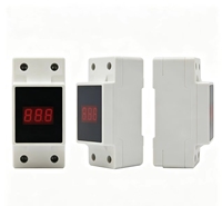 Ampèremètre numérique LED sur rail DIN TA-201 0-500A, montage DIN 35mm, affichage rouge, CT inclus, IP20, CE, entrée 220V AC, classe 1.5