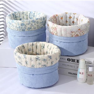 Custom Portable Round Large <strong>Toiletry</strong> Corduroy with Inner Makeup <strong>Bag</strong> Travel <strong>Bag</strong> Lazy Cosmetic <strong>Bag</strong> with <strong>Drawstring</strong> - Product Image 1