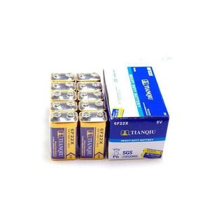 Batería alcalina Tianqiu 9V 6F22X de alta resistencia desechable para dispositivos electrónicos - Product Image 1