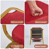 Chaises en alliage d'aluminium avec coussin pour banquets, mariages, réunions VIP, formations, restaurants, salles à manger, hôtels, usage intérieur, vente en gros