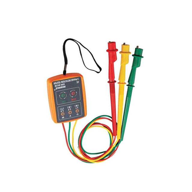 New SM852B 3 Phase Rotation Tester Digital Phase Indicator Detector LED Buzzer Phase Sequence Meter Voltage Tester 60V~600V AC