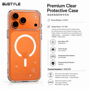 Coque de téléphone BUSTYLE personnalisée en TPU acrylique avec gravure à froid, trou pour lanière et chargement magnétique sans fil pour iPhone 18 17 Pro Max 16 15 - Product Image 6