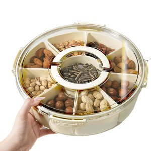 Round Dried Fruit <b>Tray</b> 8-11 Compartments Airtight Lid Food Grade Portable <b>Storage</b> Container For Snacks And Nuts - Product Image 5