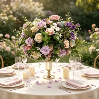 Boule de fleurs artificielle violette de 80/70/60/50/40/30 cm, grande, pour centre de table, décoration d'événements de mariage, arrangement floral pour allée centrale