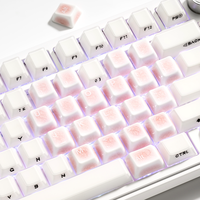 Capuchons de touches en céramique XVX en forme de cœur, effet émail craquelé, translucides, profil Cherry