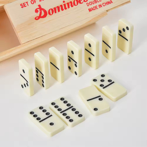 Juego de Dominó Jumbo de Madera Personalizado de 28 Fichas, Juegos de Mesa Clásicos, Caja de Madera Doble Seis, Mesa de Dominó para la Educación Infantil - Product Image 4